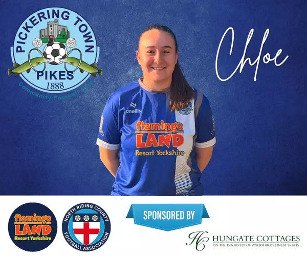 Ladies first team player graphic sponsored by Hungate Cottages