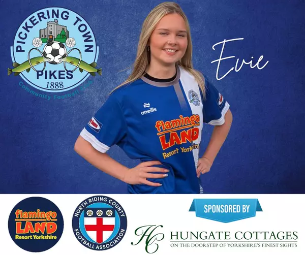 Ladies first team player graphic sponsored by Hungate Cottages